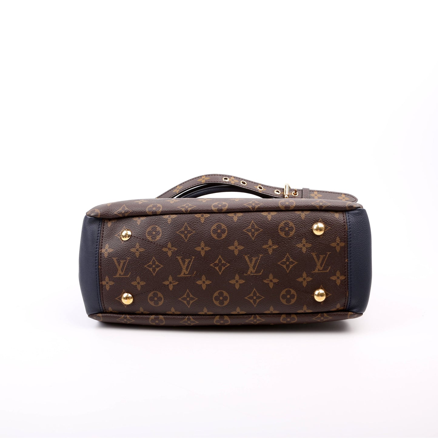 Louis Vuitton Pallas Tote Monogram Leather Side Navy