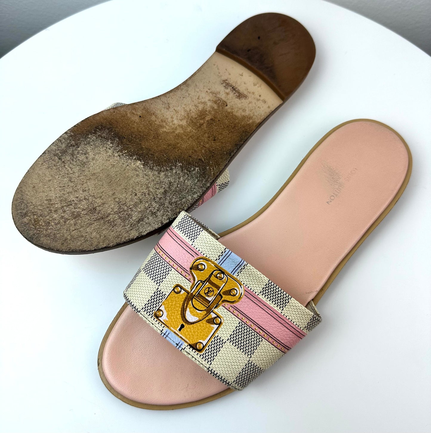 Louis Vuitton Damier Azul Lock in Flat Mule