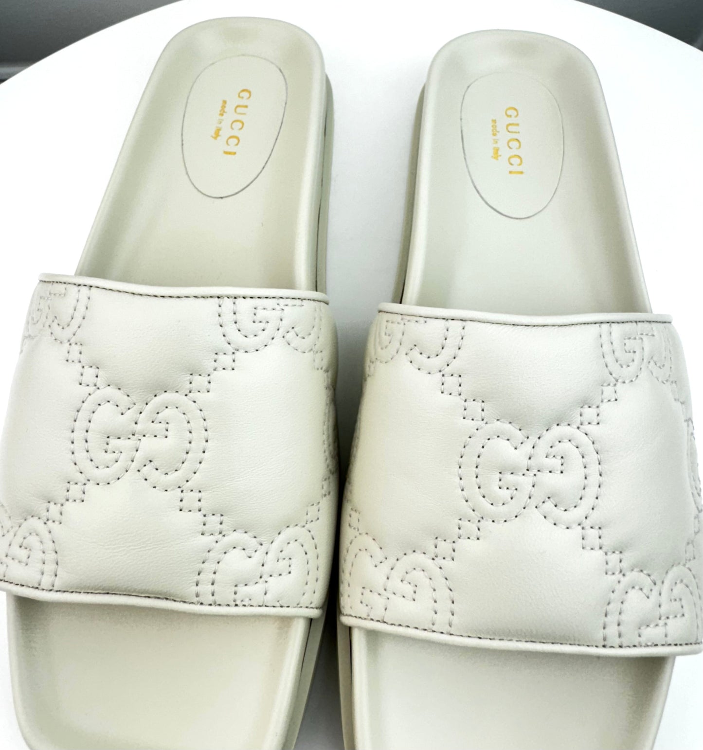 Gucci Women's Gg Matelassé Slide Sandal size 37