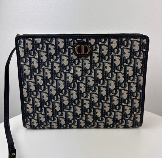 Dior 30 Montaigne pouch Blue Dior Oblique Jacquard