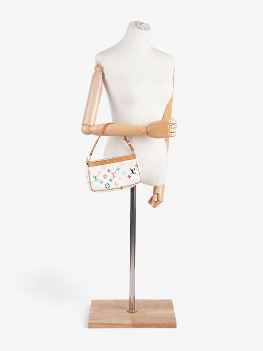 Louis Vuitton Pochette Accessoires White Multicoloured Monogram Coated Canvas