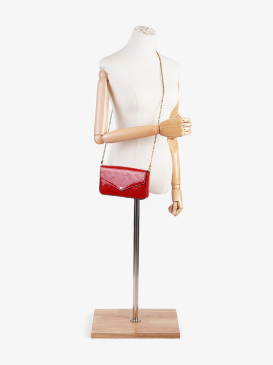 Louis Vuitton Pochette Felicie Red Vernis Leather