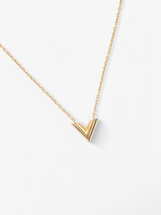 Louis Vuitton Essential V Necklace Gold Gold Plated 51cm