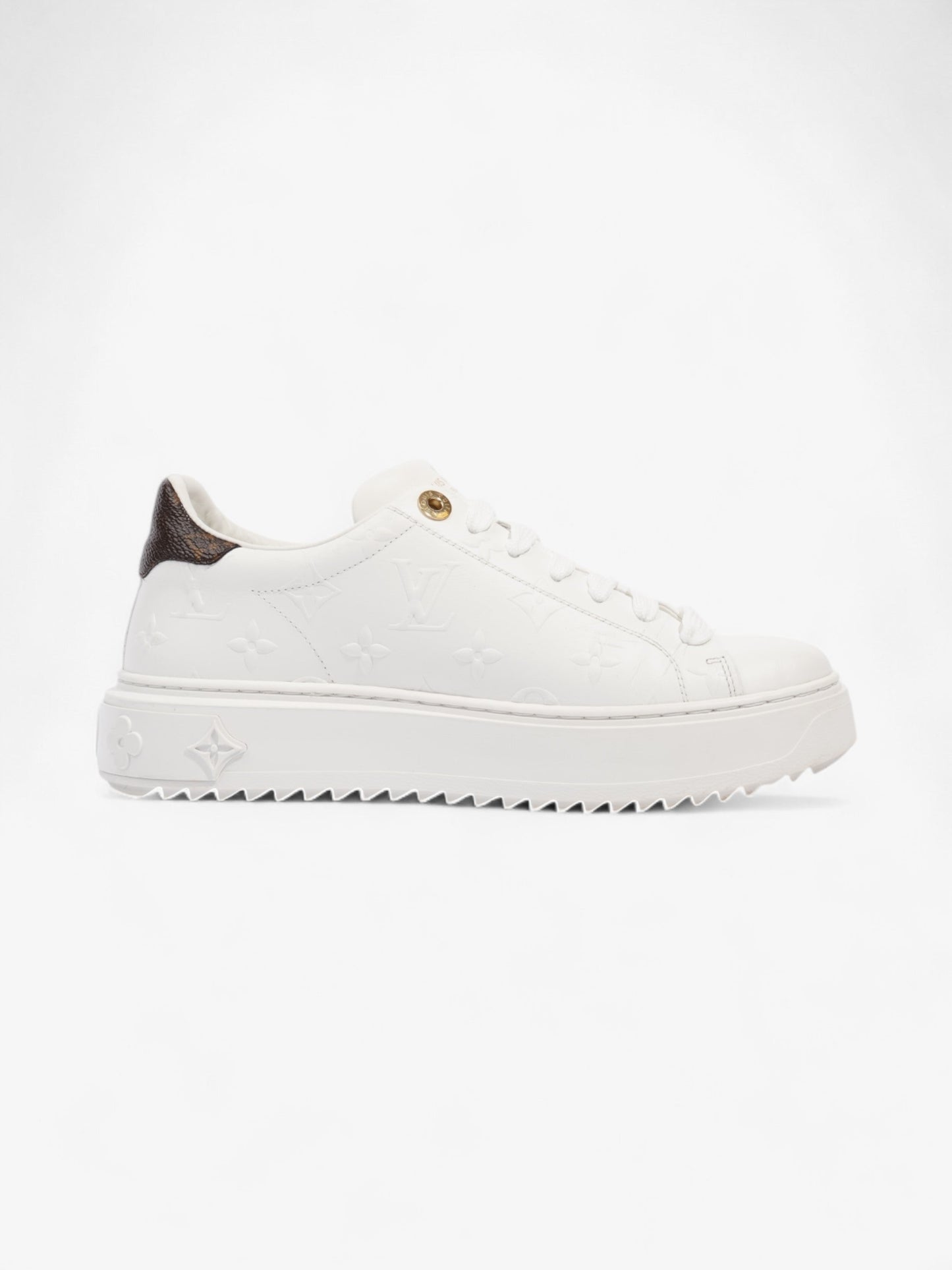 Louis Vuitton Time Out Sneakers White / Monogram Leather EU 37 UK 4