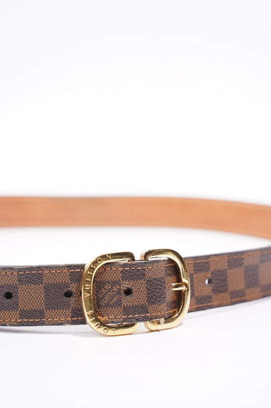 Louis Vuitton Trunk Buckle Mini Belt Damier Ebene Coated Canvas 80cm 32"