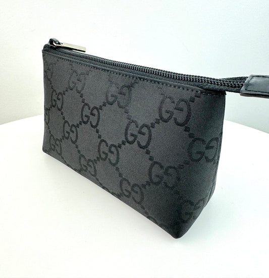 Gucci Nylon Monogram Cosmetic Pouch Black