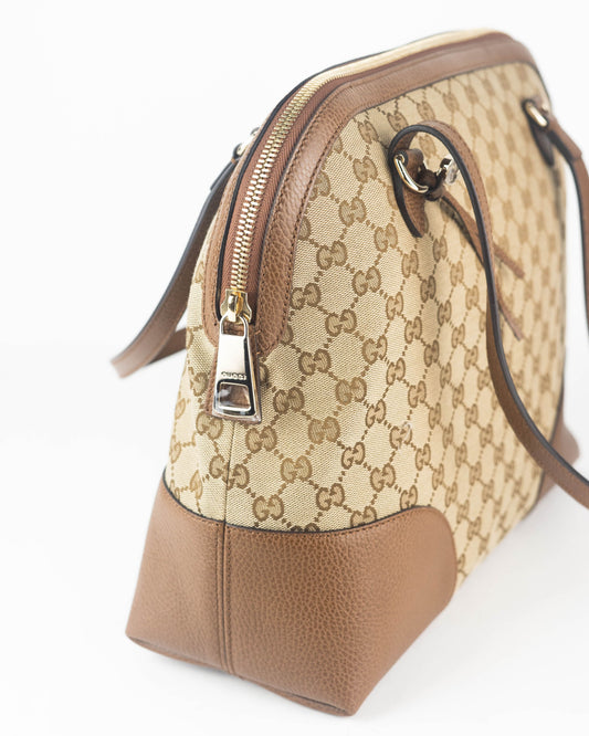 Gucci GG Original Canvas Shoulder Bag in Brown