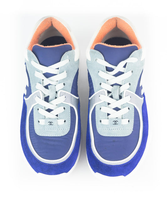 Chanel Multicolor Suede and Nylon Calfskin Sneakers
