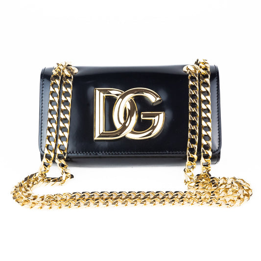 Dolce & Gabbana Polished Calfskin 3.5 Bag in Black