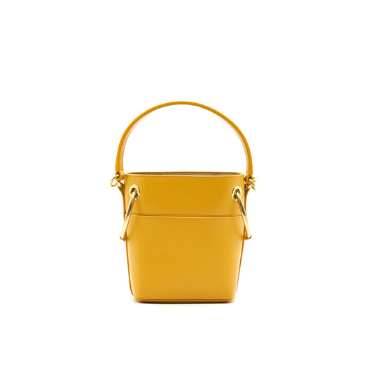CHLOE Roy Mini Leather Bucket Bag Burning Camel