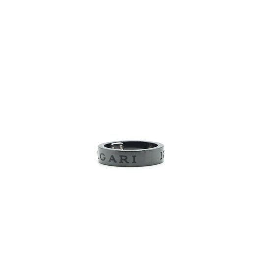 BVLGARI SIZE 55 ESSENTIAL RING WITH ONE DIAMOND