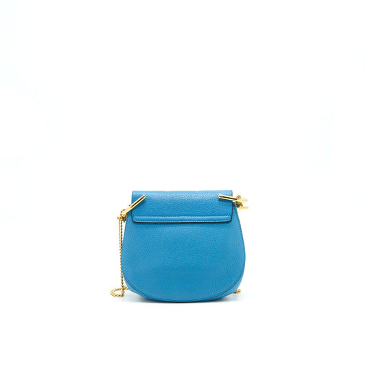 Chloe Mini Drew Shoulder Bag Blue GHW