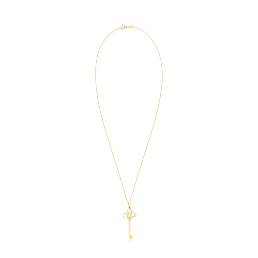 Tiffany Keys Crown Key Pendant Yellow Gold With Dimonds