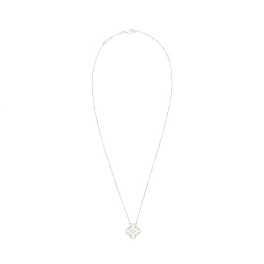 Van Cleef and Arpels Vintage Alhambra Pendant White Gold with dimond