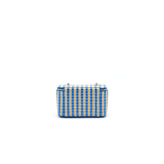 Chanel Vanity with Chain Blue & Beige