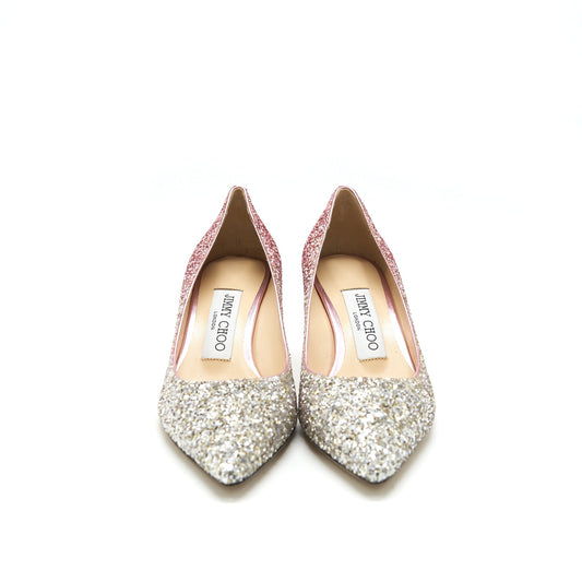 Jimmy Choo Romy 60 Platinum/ Flamingo Size34