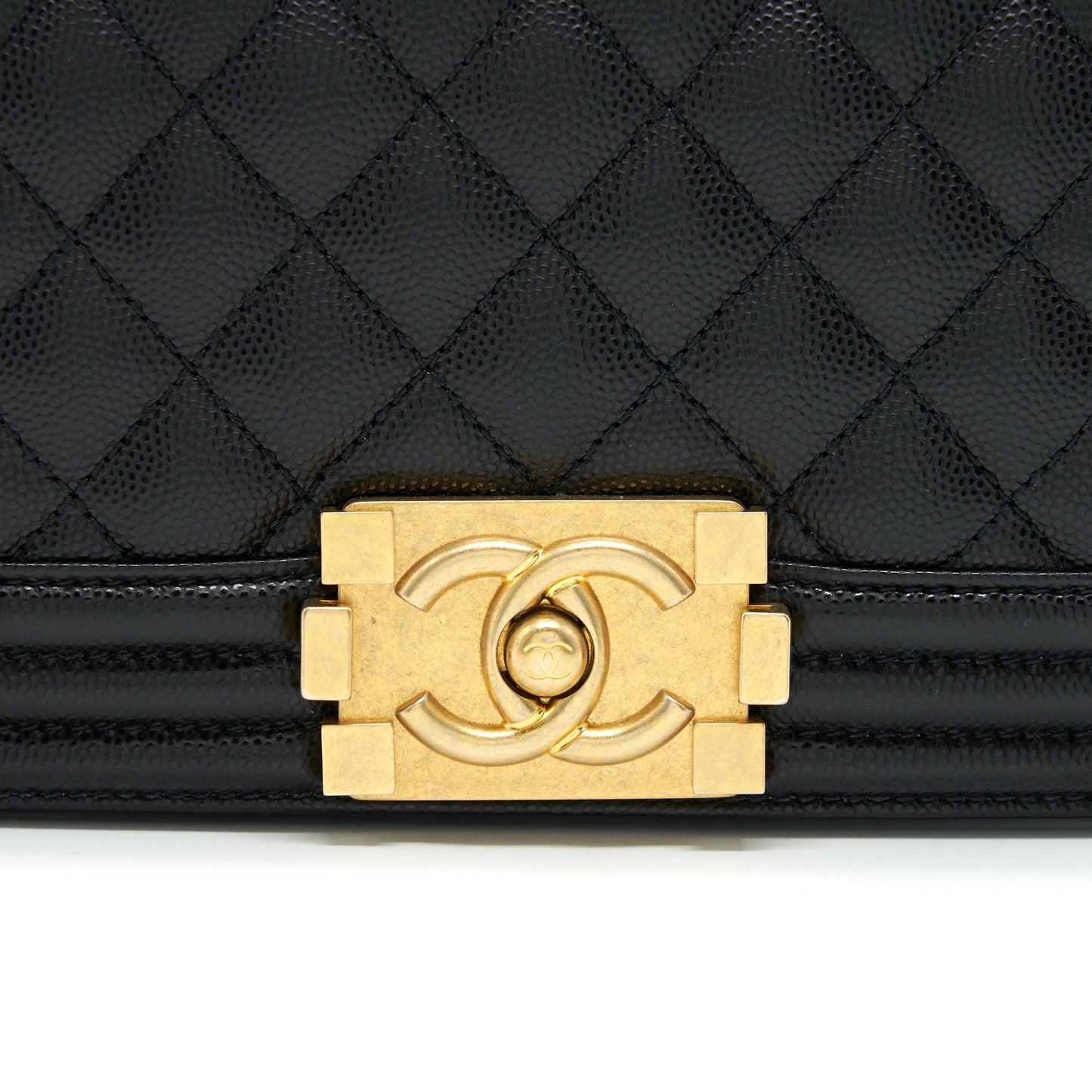Chanel Small Boy Bag Caviar Black brushed GHW Year 2021 (microchip serial)