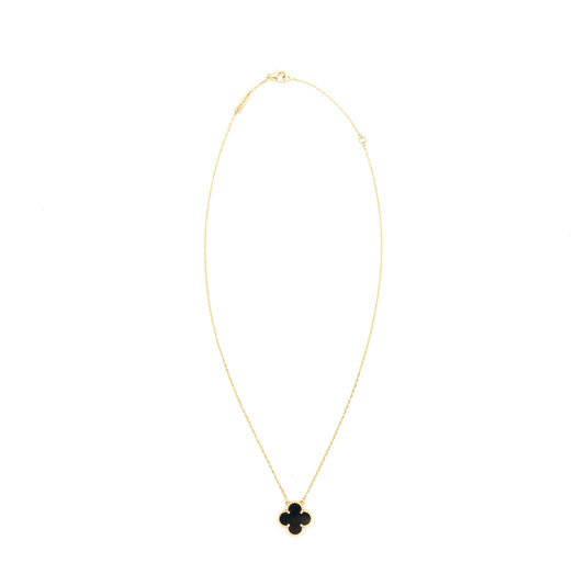 VAN CLEEF & ARPELS VINTAGE ALHAMBRA PENDANT ONYX AND YELLOW GOLD