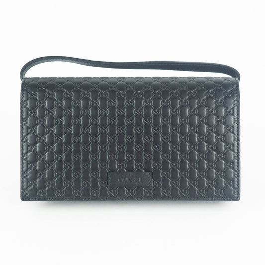 Gucci Leather Micro GG Guccissima Crossbody Wallet Bag