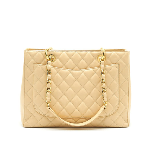 CHANEL CAVIAR GRAND SHOPPING TOTE GST BEIGE