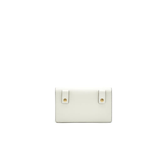Dior Grained Calfskin Saddle Belt Pouche White GHW