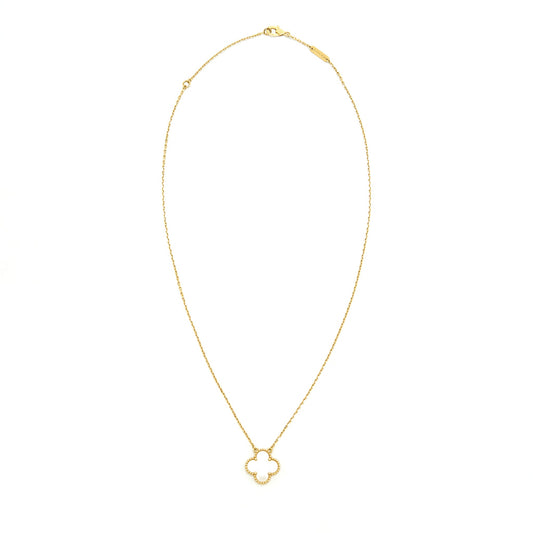 VAN CLEEF & ARPELS VINTAGE ALHAMBRA PENDANT YELLOW GOLD WHITE MOTHER-OF-PEARL