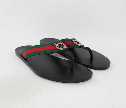 GUCCI WEB STRAP THONG SANDAL SIZE 8