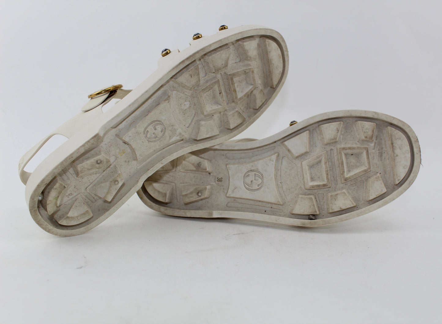 GUCCI RUBBER SANDAL WITH CRYSTALS SIZE 38