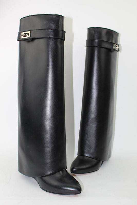 GIVENCHY SHARK LOCK KNEE-HIGH BOOTS