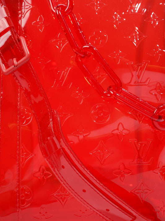 Louis Vuitton Transparent Keepall Bandouliere Virgil Abloh Red PVC 50cm