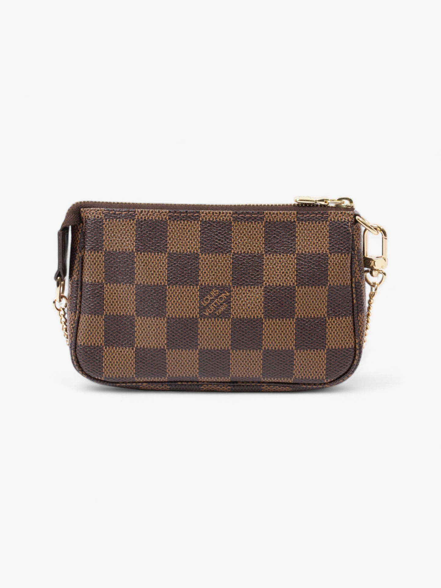 Louis Vuitton Pochette Accessoires Damier Ebene / Red Coated Canvas Mini