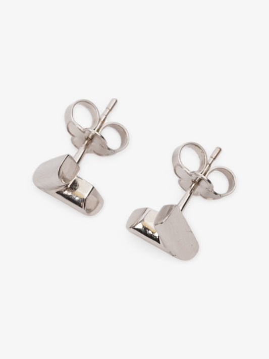 Louis Vuitton Essential V Stud Earrings Silver Base Metal