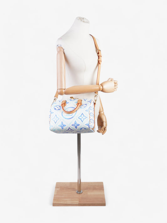 Louis Vuitton LV By The Pool Speedy Bandoulière Lagoon Blue / White Coated Canvas 25