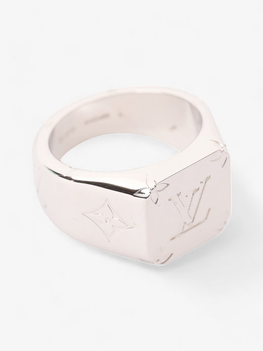 Louis Vuitton Monogram Signet Ring Silver Base Metal Large - 63mm