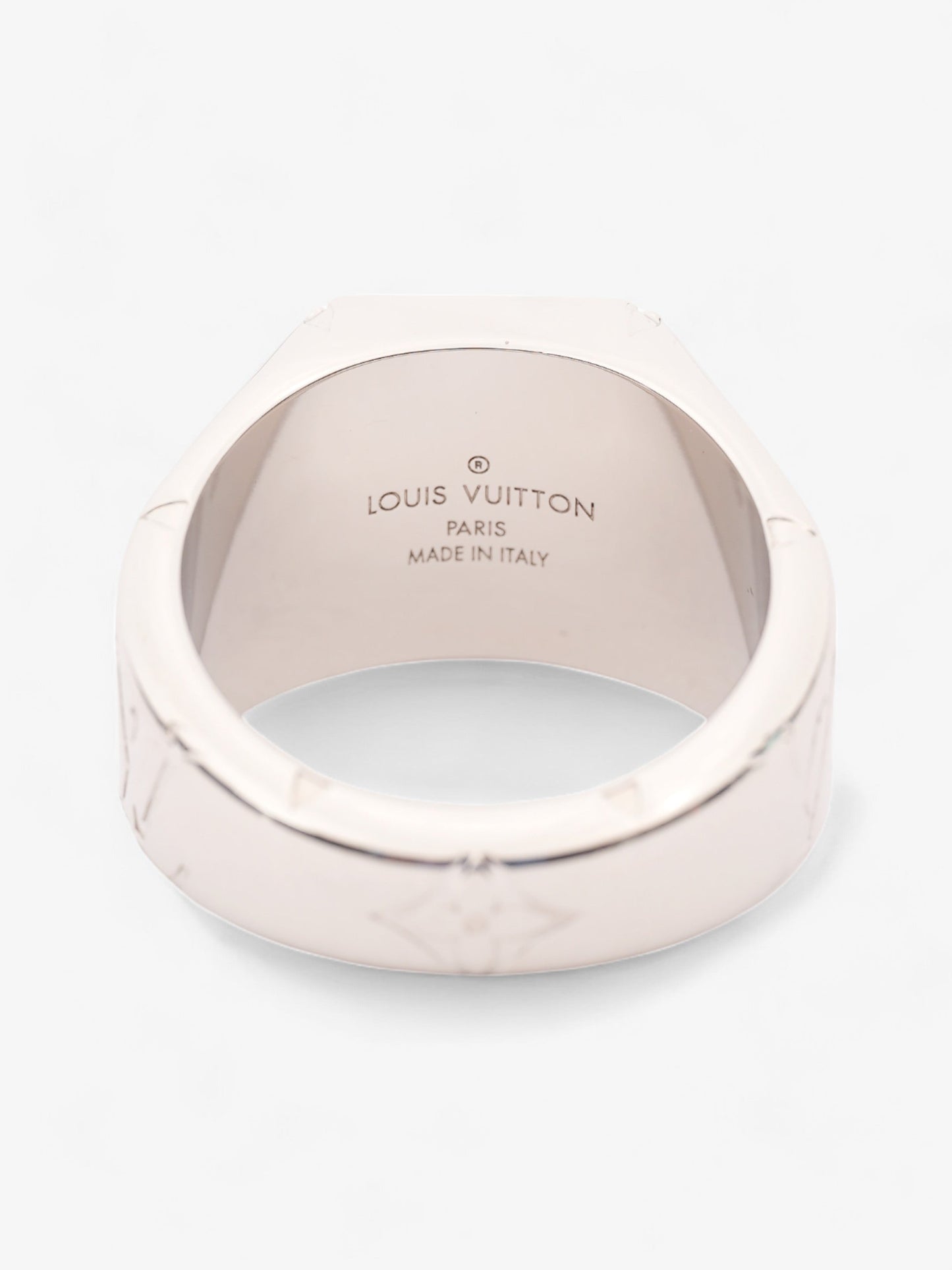 Louis Vuitton Monogram Signet Ring Silver Base Metal Large - 63mm