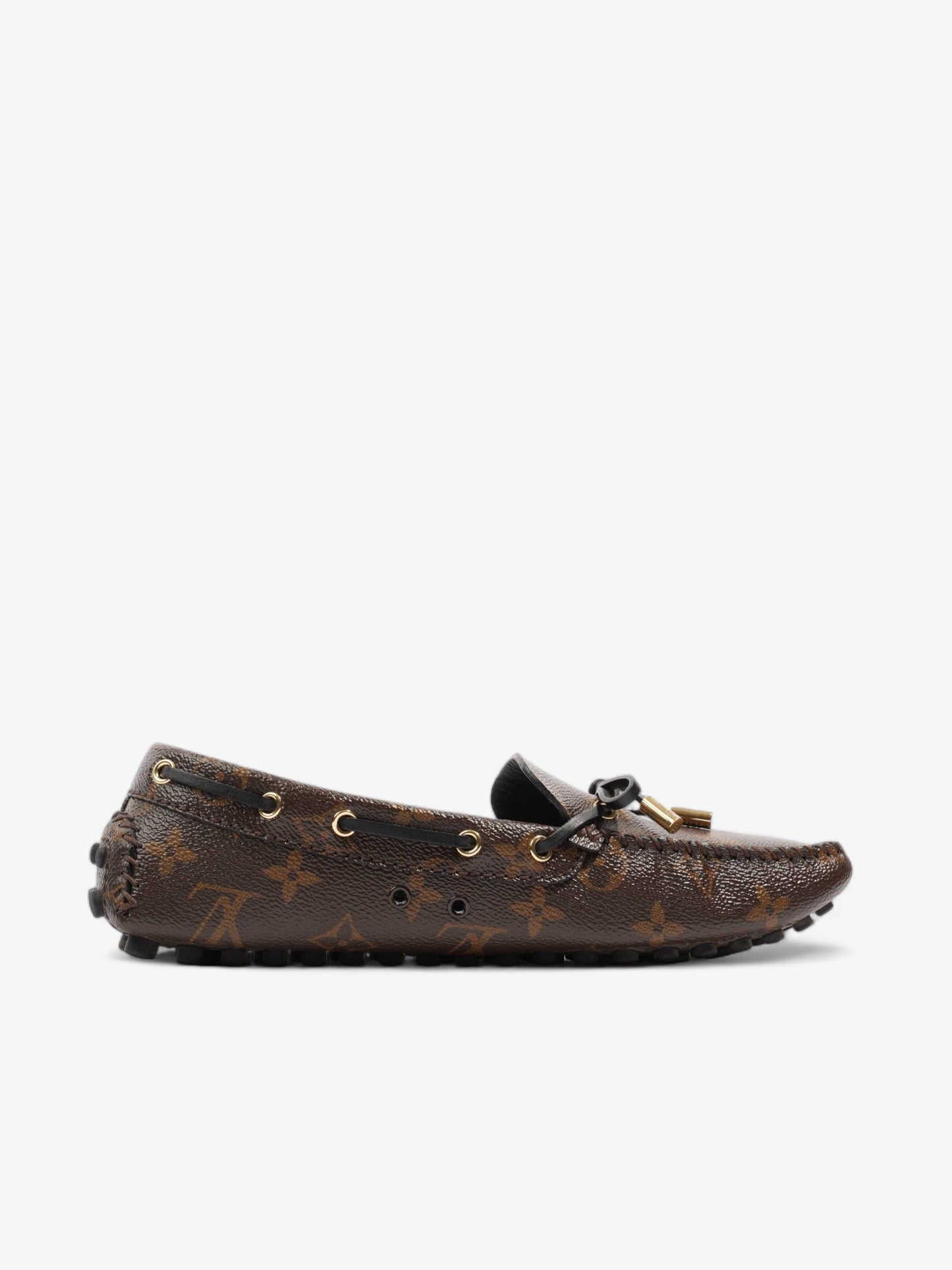 Louis Vuitton Gloria Flat Loafers Brown Monogram Leather EU 37.5 UK 4.5