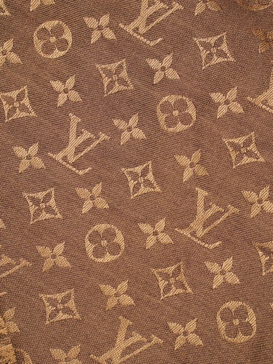 Louis Vuitton Monogram Shawl Brown Wool
