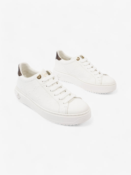 Louis Vuitton Time Out Sneakers White / Brown Monogram Leather EU 38 UK 5