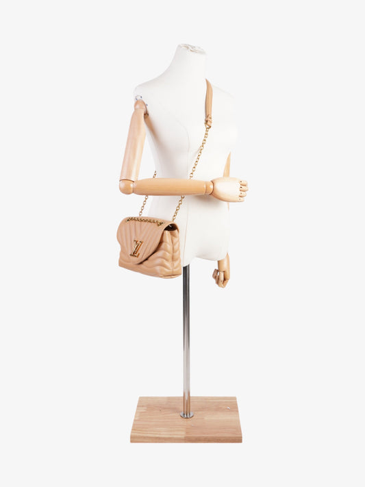 Louis Vuitton New Wave Chain Bag Dark Beige Calfskin Leather MM