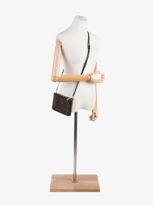 Louis Vuitton Double Zip Pochette Monogram / Reverse Monogram Coated Canvas