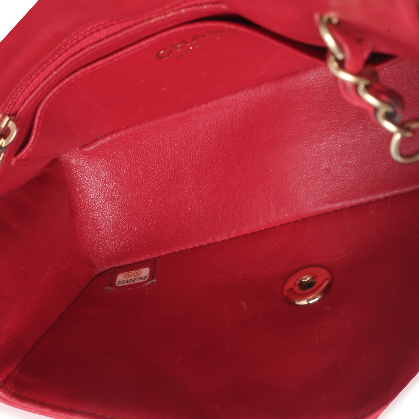Chanel Dark Pink Quilted Lambskin Mini Rectangle Flap Bag