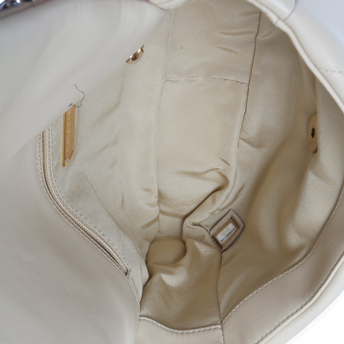 Chanel Beige Quilted Lambskin Medium Chanel 19 Flap Bag