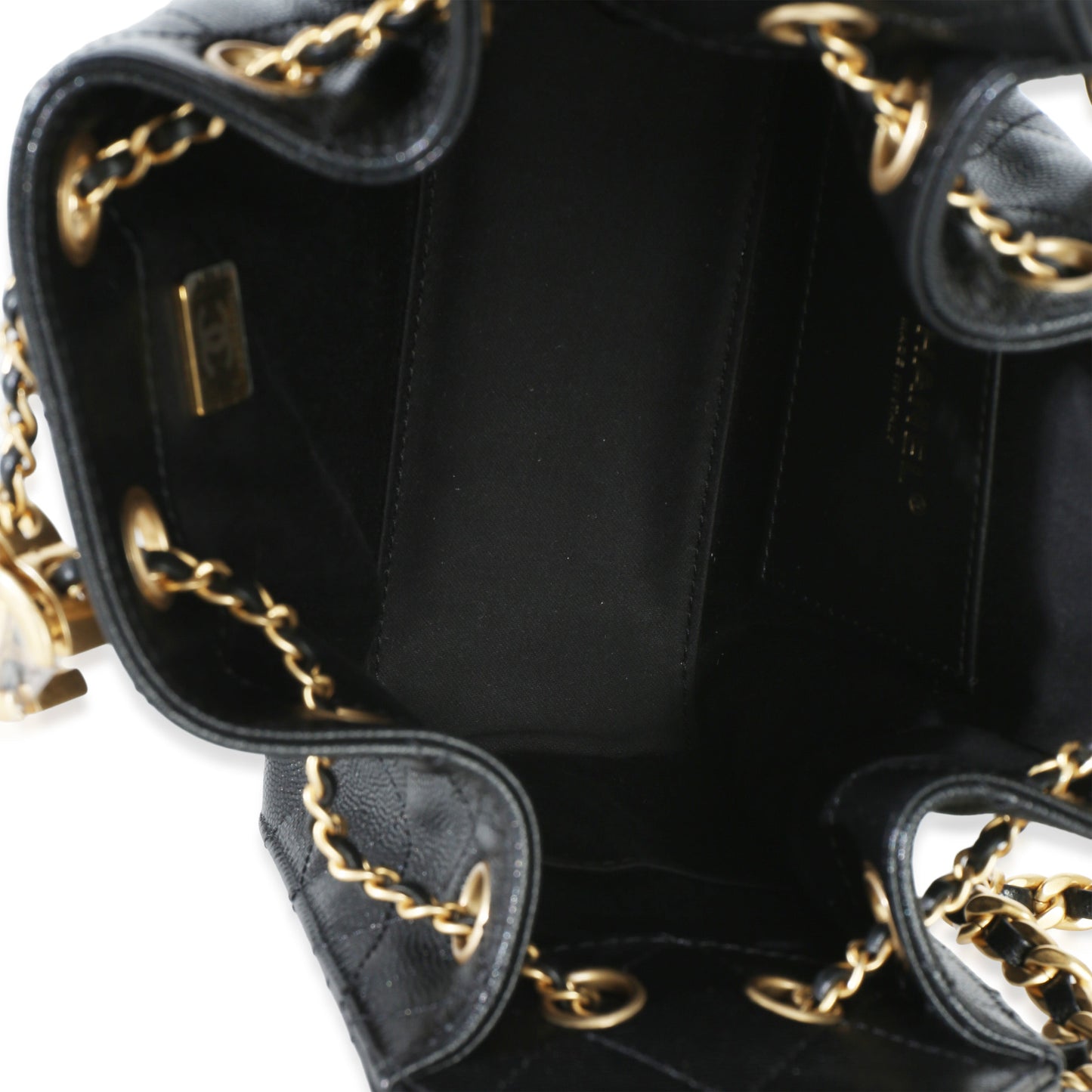 Chanel 26P Black Quilted Caviar Mini Chanel 25 Hobo Handbag