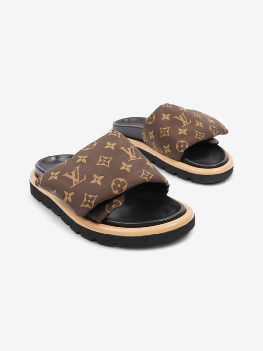 Louis Vuitton Pool Pillow Slides Brown / Beige Nylon EU 38 UK 5