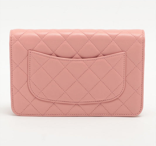 Chanel Lambskin Chain bag Pink Gold Hardware