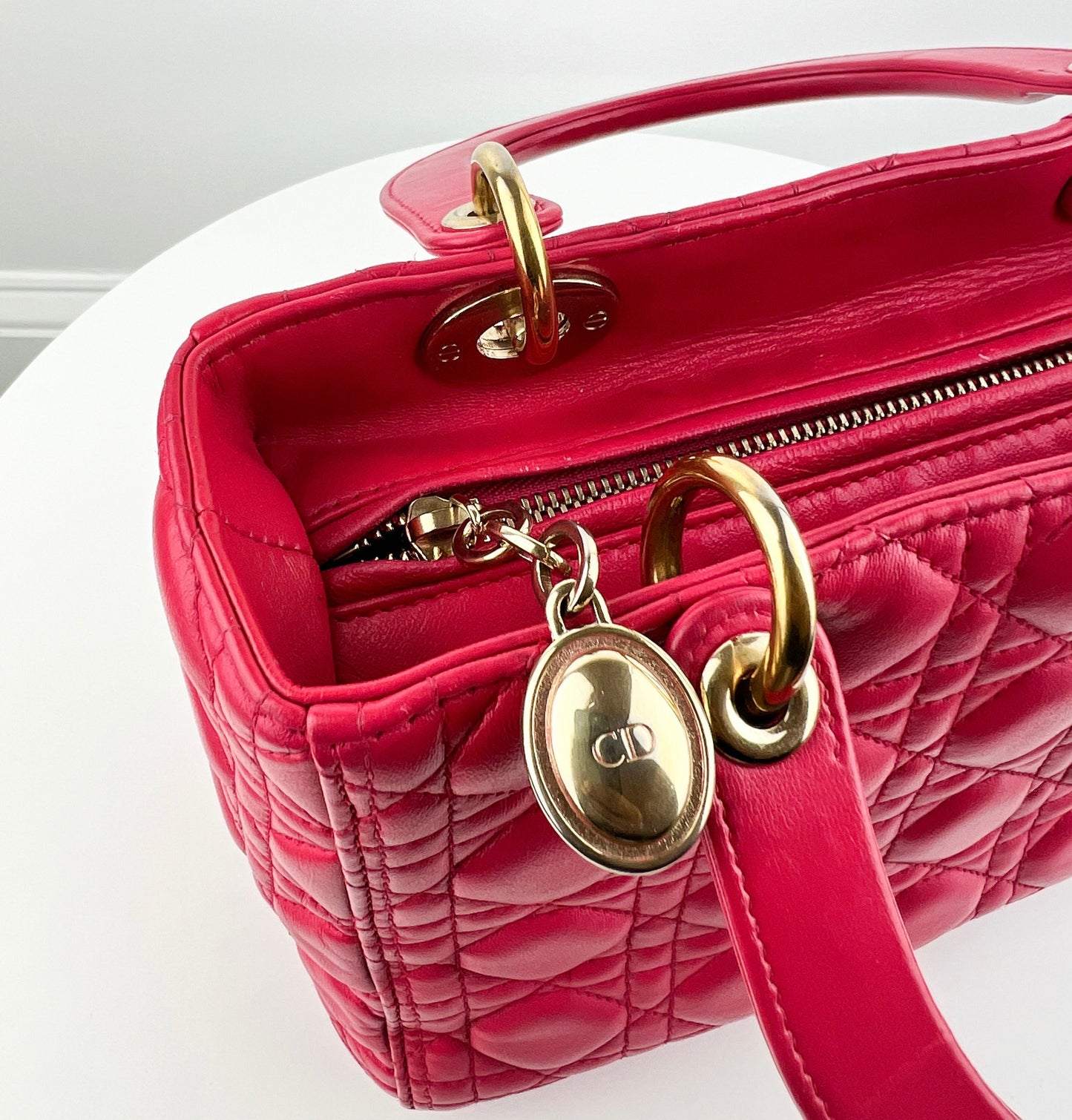 Dior Lambskin Cannage Medium Lady Dior