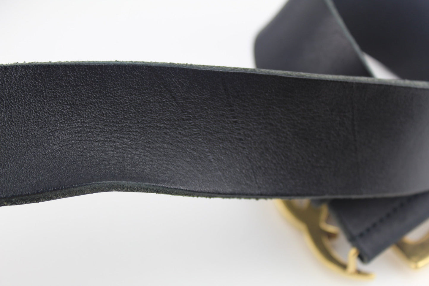 GUCCI LEATHER BELT WITH DOUBLE G BUCKLE