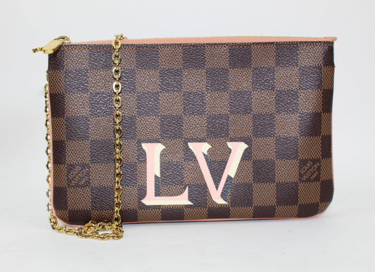 LOUIS VUITTON DAMIER EBENE DOUBLE ZIP POCHETTE