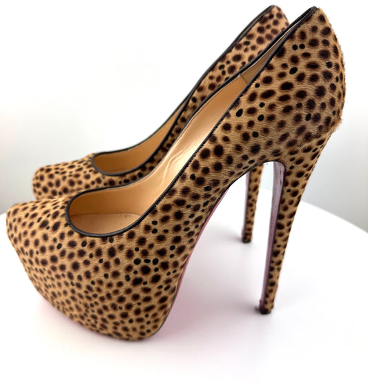 Christian Louboutin Leopard Calf hair Daffodiles