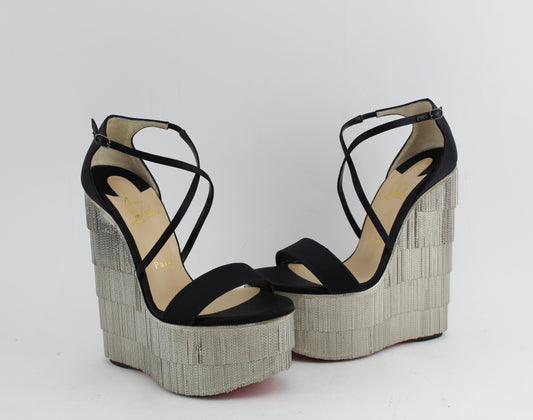 CHRISTIAN LOUBOUTIN FOXTROTTISSIMA CREPE SATIN size 37